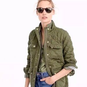 J. Crew Quilted Field Utility Jacket, Size S, Green